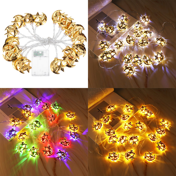 Battery Supply 3M 20PCS Moon Star Ramadan LED Lamp String Light for Islamic Christmas Holiday Decor