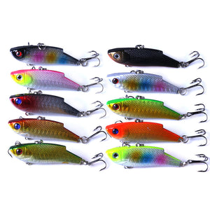 ZANLURE 10pcs/set 5.5cm 10g VIB Crankbait Lifelike Fishing Lure Slow Sinking Hard Fish Wobbler Baits