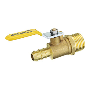 Brass Gas Ball Valve Lever Handle G Thread 1/2 Male x 12mm Hose Barb Coupler"