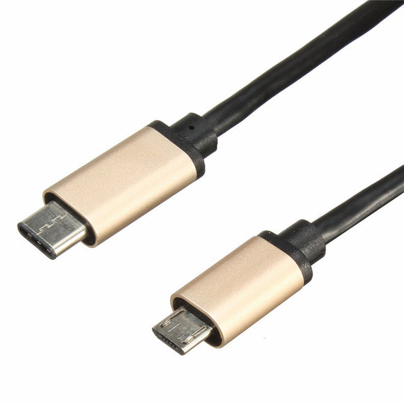 Aluminum Alloy USB3.1 Type-C to USB Micro 5pin B Male Cable for Mobile Phone