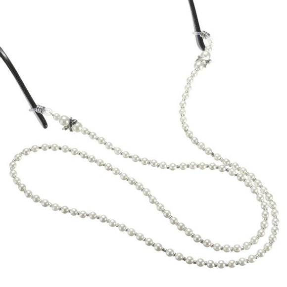 5pcs White Pearl Beaded Eyeglasses Reading Glasses Chain Holder Cord