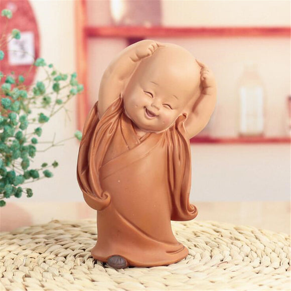 Resin Hand-carved Statue Monk Sculpture Gift Car Home Decorations