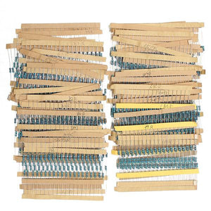 1500Pcs 1/4W Metal Film Resistors Assorted Kit 75 Values (1 ohm To 10M ohm) 1%