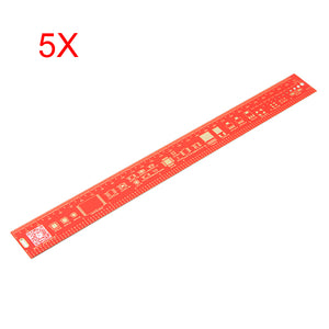 5Pcs 30cm Multifunctional PCB Ruler Measuring Tool Red