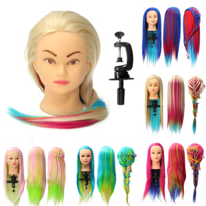 8 Colors Salon Hairdressing Braiding Practice Mannequin Hair Training Head Models With Clamp Holder