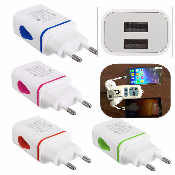 Dual USB 2.1A/1A Home Wall Power Charger Adapter For Mobile Phone