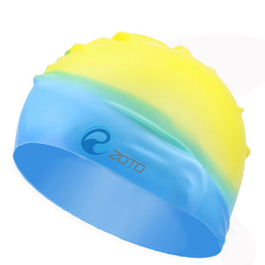 Durable Waterproof Silicone Swimming Pool Cap Swim Hat Unisex Adult Kids Children