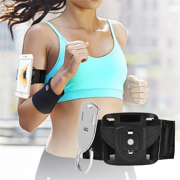 Multifunctional Magnetic Arm Belt Phone Holder Sports Armband Case with Finger Ring Holder