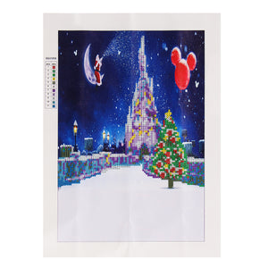 30x40cm Merry Christmas Castle 5D Diamond Painting Embroidery Craft Cross Stitch Art Home Decor