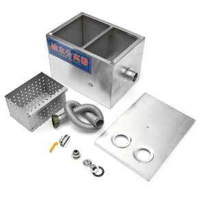 8LB 5GPM Gallons Per Minute Grease Trap Interceptor Stainless Steel 35x 25x25cm