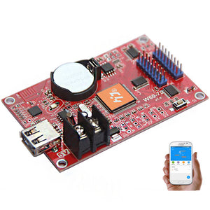 HD-W60-75 Asynchronous 640W*64H Pixels 2*HUB75 Door Lintel RGB Seven Color LED Display WIFI Control Module Board