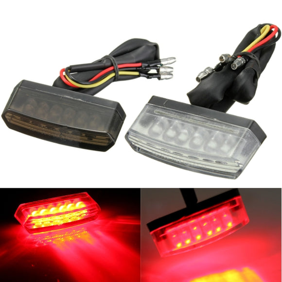 Motorcycle 6 LED Rear Number License Plate Light Red Lamp 12V E-mark