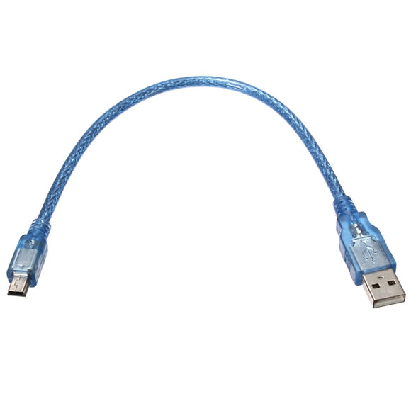 20pcs 30CM Blue Male USB 2.0A To Mini Male USB B Cable For Arduino