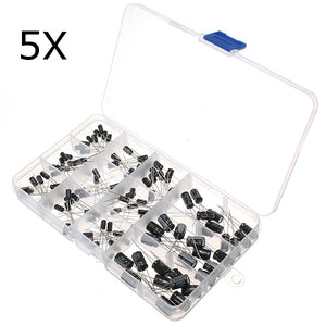 600 Pcs 1uF-470uF Electrolytic Capacitor Aluminum Electrolysis With Component Box