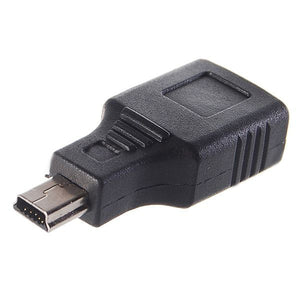 New Mini USB 5-Pin Male to USB A Female Adapter