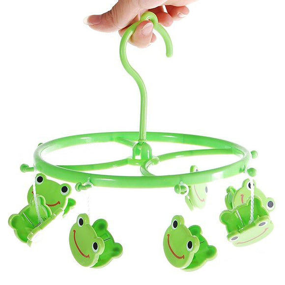 8pcs Cute Cartoon Frog Plastic Clothes Peg Clip Hanger