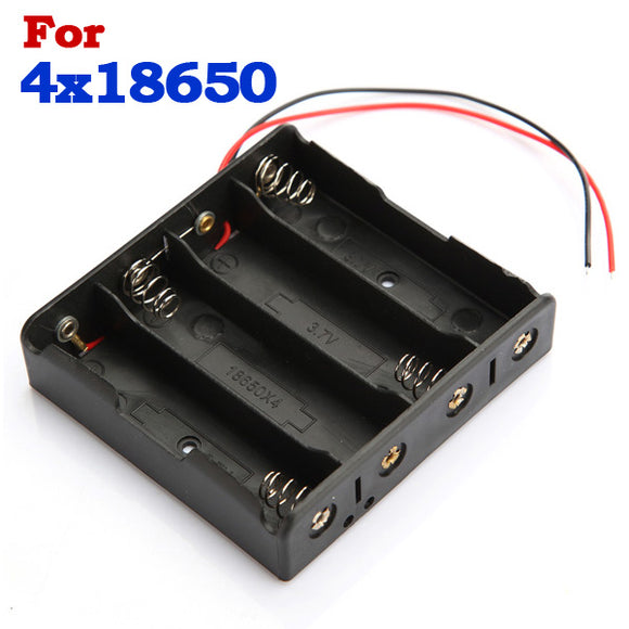 Plastic Battery Storage Case Box Holder For 4 x 18650 Battery