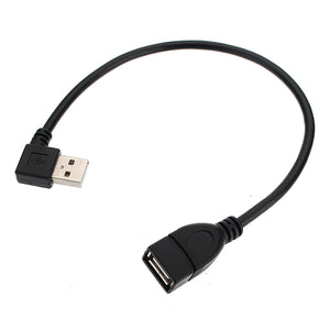 25cm USB A Female to Male Left Angle Convertor Extension Cable