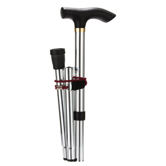 4 Sections Rubber Ferrule Aluminium Walking Stick for Outdoor Sports