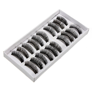 10 Pairs Fashion Black Long Volume False Eyelash Eye Makeup 010