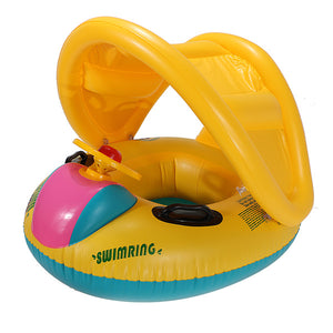 Adjustable Sunshade Baby Swim Float Seat Boat Inflatable Ring