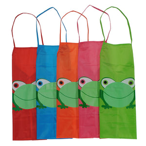 Childern Kids Cartoon Frog Printed Waterproof Costume Painting Apron