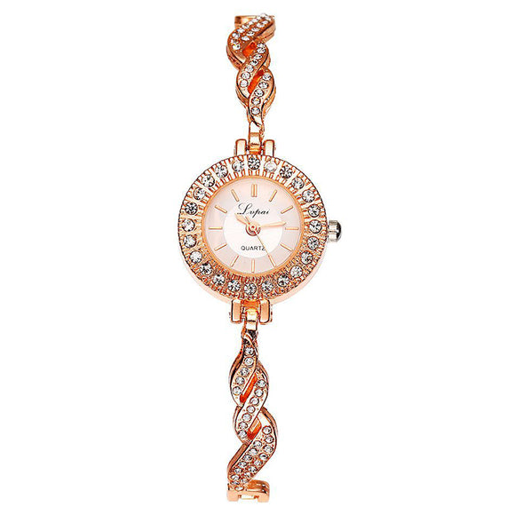 LVPAI P038 Diamond Ladies Bracelet Watch Stainless Steel Strap Quartz Watches
