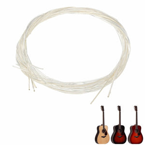 Set of 6 White Nylon Guitar Strings For Classical Guitar