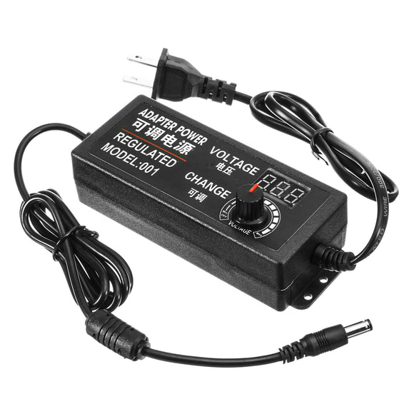 5A 60W Speed Control 3-12V Volt AC/DC Adjustable Power Adapter Supply Display