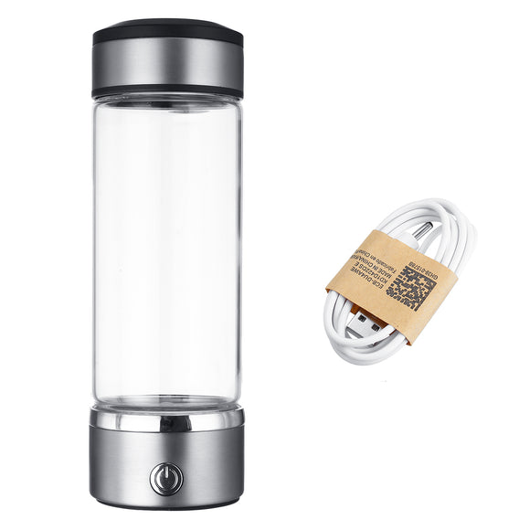 Portable Hydrogen-Rich Water Ionizer Maker Cup Generator 400ml Bottle USB Charge