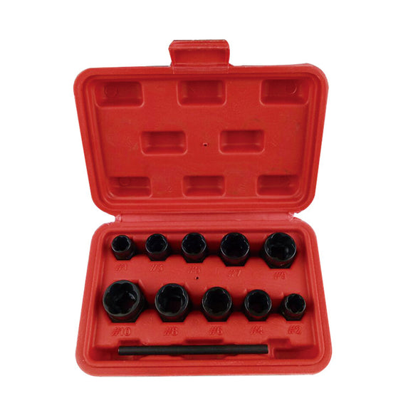 10PCS Damaged Nut Bolt Remover Stud Extractor Set Broken Bolt Removal Kit