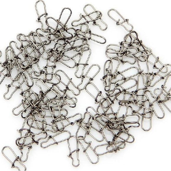 50 Pcs Lure Pin Connector Snap Clip Solid Rings Line Connector Tackle