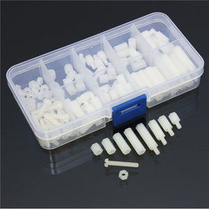 120pcs M3 Nylon Hex Spacers Screw Nut Assortment Stand off Accessories Kit Set