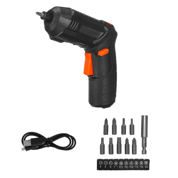 4.2V Cordless Electric Screwdriver USB Rechargeable Screw Driver With 10PCS Drill Bit Kit