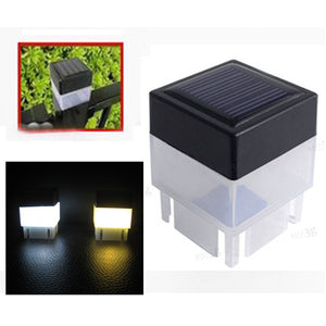 Solar Powered LED Square White Light For Fence Post Pool Garden Outdoor Decor