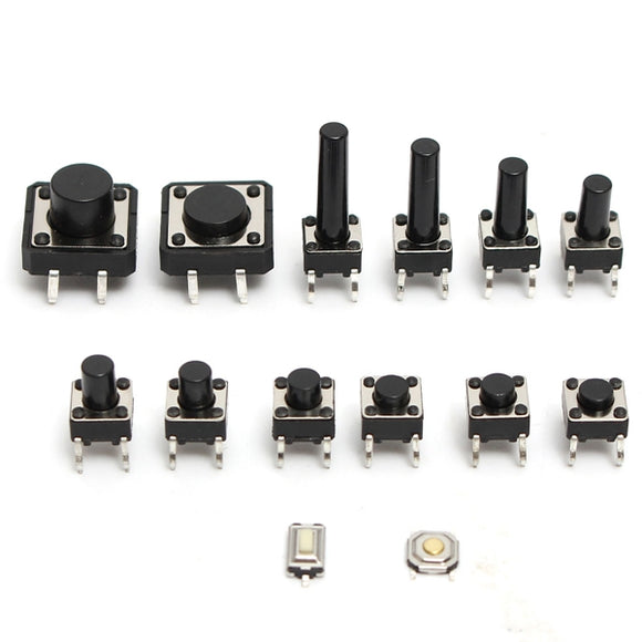 420pcs 14 Types Momentary Tact Tactile Push Button Switch SMD Assortment Kit Set