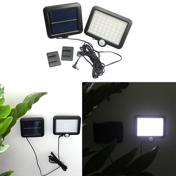 6W Solar Powered 56 LED PIR Motion Sensor  Wall Light Outdoor Garden Yard Street Security Lamp