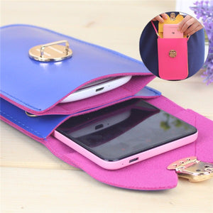 Universal Woman Double Layer Wallet Case Phone Bag Mobile Package for under 5.8-inch Phone