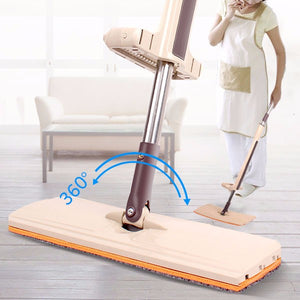 Telescopic Mop Free Hand Washing Floor Wipe Scurb Flat Mops Household 360 Degree Rotate Clean Tool