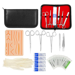 25 In 1 Medical Skin Suture Surgical Training Kit Silicone Pad Needle Scissors Tools Kit