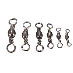 100Pcs Fishing Barrel Bearing Rolling Swivel Rings Fishing Tackle Connector #3 #4 #6 #8 #10 #12