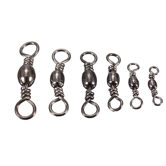 100Pcs Fishing Barrel Bearing Rolling Swivel Rings Fishing Tackle Connector #3 #4 #6 #8 #10 #12