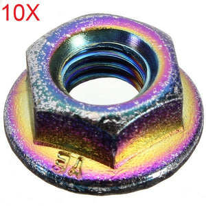 10pcs M6 Motorcycle Stainless Steel Screw Cap Hexagon Nuts