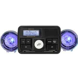 Motorcycle MP3 Player Handlebar Radio Stereo ATV Speaker Anti Theft Alarm