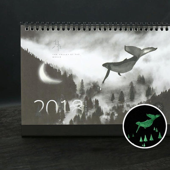 2018 Creative luminous calendar Large Desktop Paper Calendar Dual Daily Scheduler Table Planner