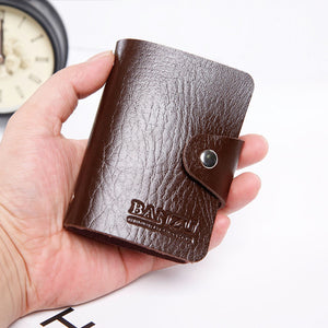 10 Card Slots PU Leather Card Holder Mini Portable Card Purse For Women Men