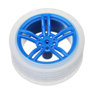 4Pcs 65*27mm Blue Rubber Wheels for TT Motor Arduino Smart Chassis Car Accessories