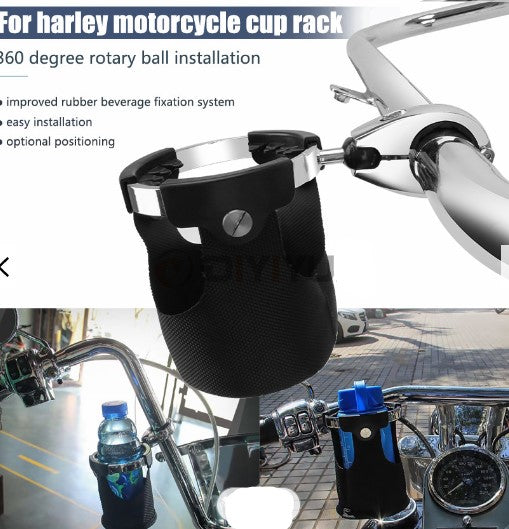 Universal 360 Degree Rotary 22mm 29mm 34mm bar Handlebar Beverage Water Bottles Drink Cup Holder for touring CVO