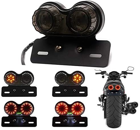 LED 40W Motorcycle Tail Light Integrated Running Lamp Brake Turn Signal Light with License Plate Bracket