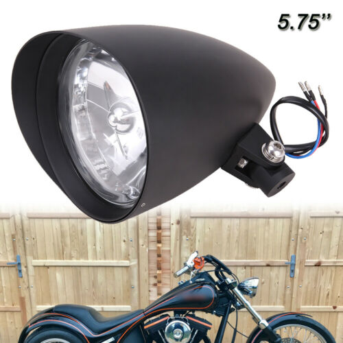 Motorcycle Bullet Tri Bar 5.75'' Headlight Headlamp For Harley Bobber Chopper Cruiser Custom Sportster Dyna Softail